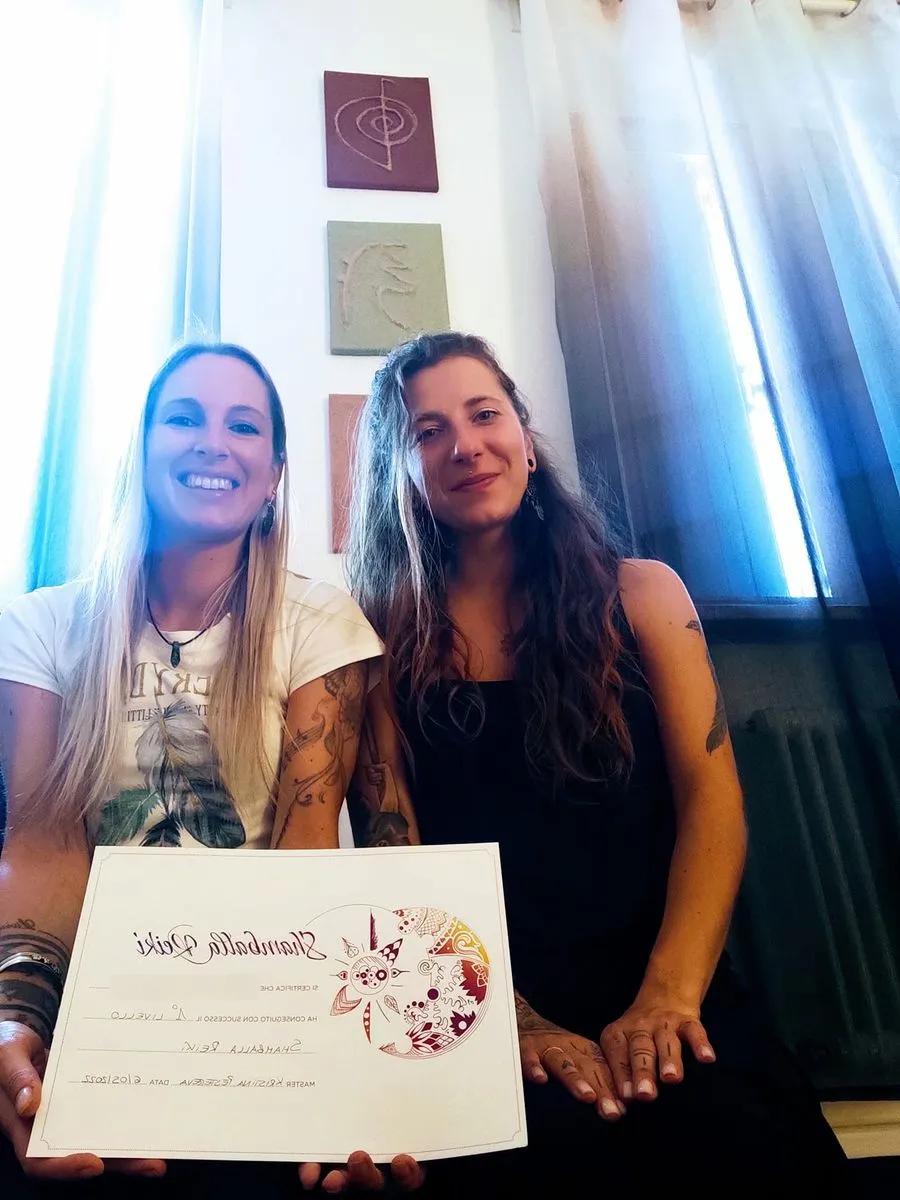 Kristina con un'allieva al Centro QI